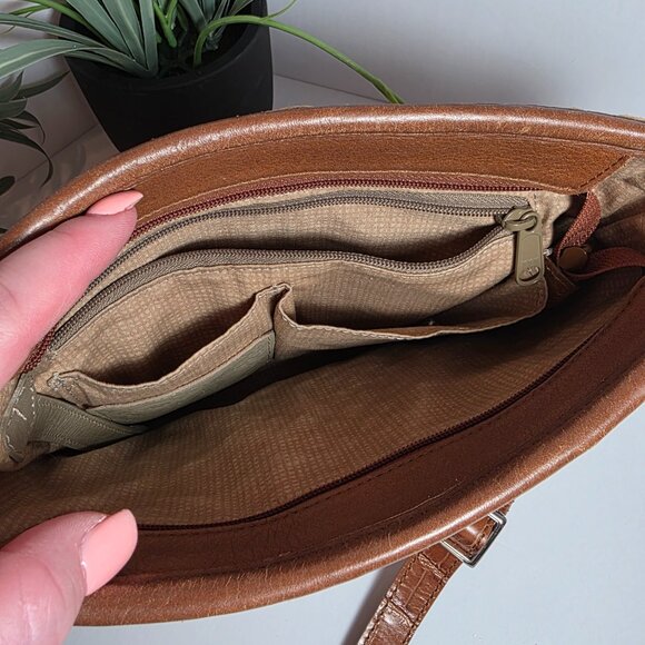 Brighton Woven Straw & Brown Leather Crossbody Bag - Picture 11 of 13